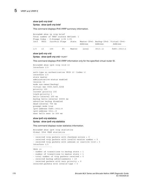 Brocade MLX Series and Brocade NetIron XMR Diagnostic Guide ...