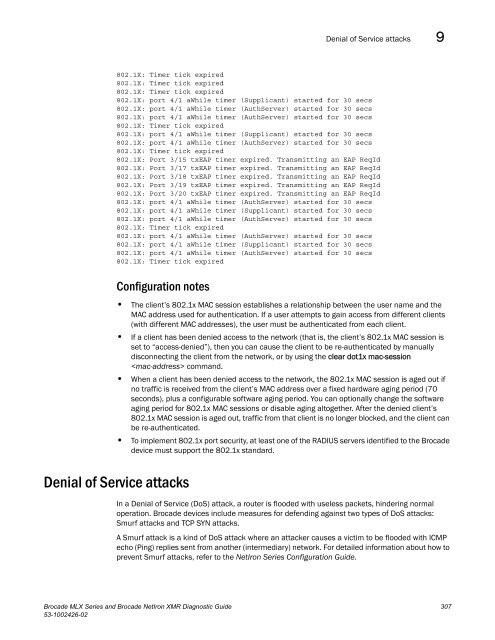 Brocade MLX Series and Brocade NetIron XMR Diagnostic Guide ...