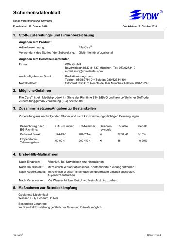 SDB FileCare Â® EDTA - Vdw-dental.com