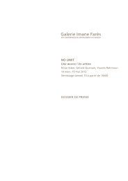 Télécharger le dossier de presse (pdf) - Galerie Imane Farès