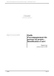 Outils d'accompagnement des porteurs de projets - Chambre ...