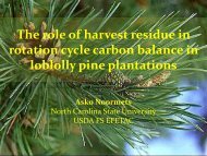 The role of harvest residue in rotation cycle carbon balance in ...