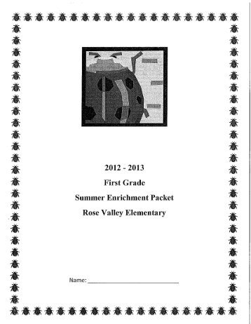 2012 - 2013 First Grade Summer Enrichment Packet Rose Valley ...