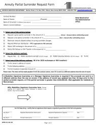 Annuity Partial Surrender Request Form - First Investors