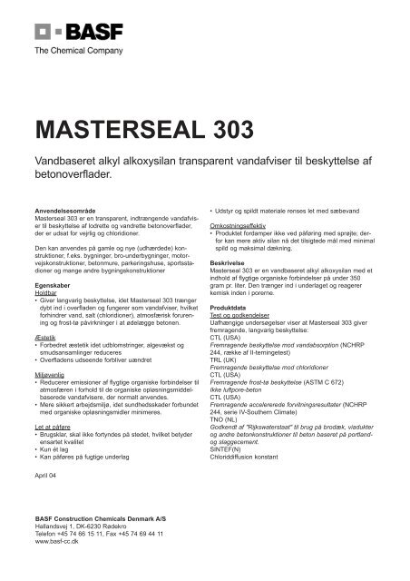 Masterseal 303.qxp - BASF Construction Chemicals