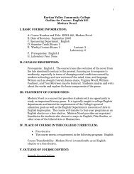 1 Raritan Valley Community College Outline for Course: English 281 ...