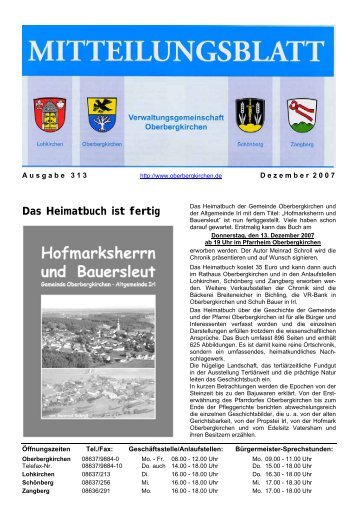 Das Heimatbuch ist fertig - Verwaltungsgemeinschaft Oberbergkirchen