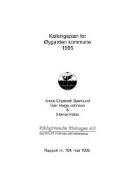 Kalkingsplan for Ãygarden kommune 1995 - RÃ¥dgivende Biologer AS
