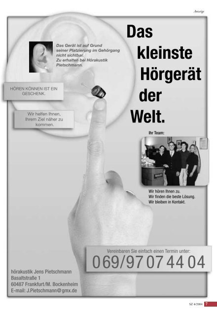 Die gesamte Ausgabe 4/2004 als pdf-Datei - Senioren Zeitschrift ...