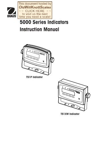 5000 Series Indicators Instruction Manual - Scale Manuals