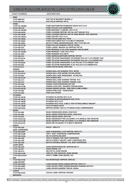 SECTION C -REMANUFACTURED Compressors - MACS