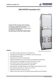 5kW VHF/FM Transmitter U3-5 - TRANSRADIO