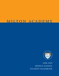 middle school calendar - Milton Academy
