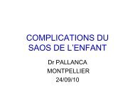 COMPLICATIONS DU SAOS DE L'ENFANT