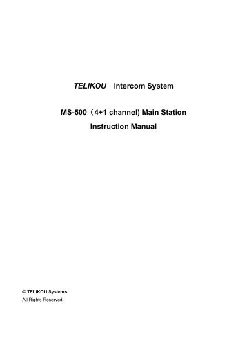 TELIKOU Intercom System MS-500ï¼4+1 channel) Main Station ...