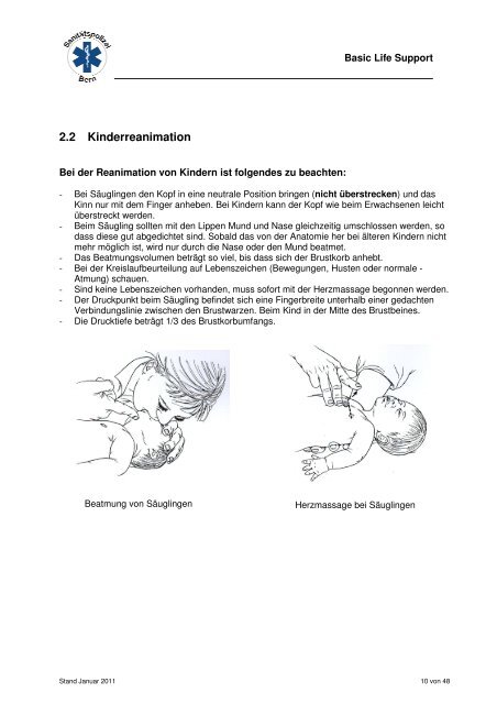 Schulungsunterlagen Basic Life Support / Erste Hilfe - auf sano ...