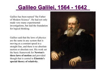 Galileo Galilei, 1564 - 1642