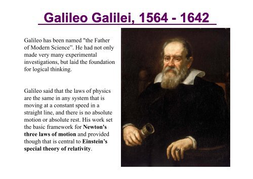 Galileo Galilei, 1564 - 1642