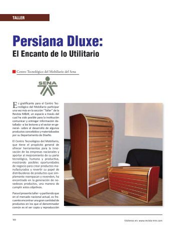 Taller Persiana Dluxe - Revista El Mueble y La Madera