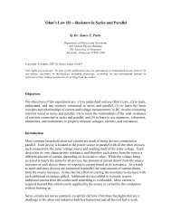 Ohm's Law III -- Resistors in Series and Parallel - Department of ...