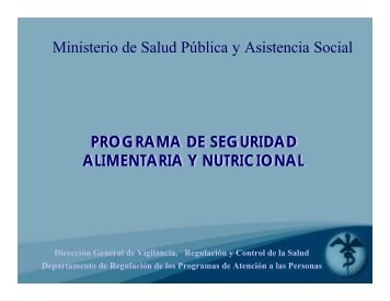 Programa de seguridad alimentaria y nutricional. - BVSDE