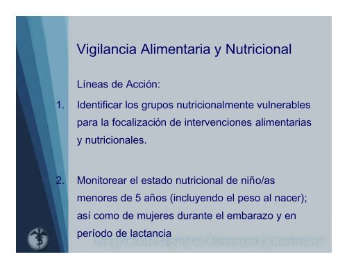 Programa de seguridad alimentaria y nutricional. - BVSDE