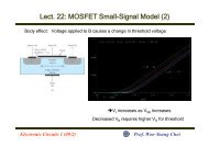 Lect. 22: MOSFET Small-Signal Model (2)