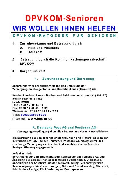 DPVKOM-Senioren WIR WOLLEN IHNEN HELFEN DPVKO MR 
