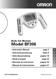 Body Fat Monitor Model BF306 - Omron Healthcare