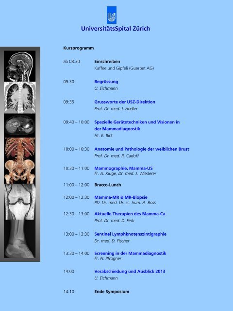9. MTRA-Symposium am UniversitÃ¤tsSpital ZÃ¼rich - Radiologie ...