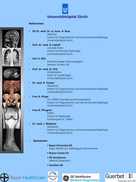 9. MTRA-Symposium am UniversitÃ¤tsSpital ZÃ¼rich - Radiologie ...