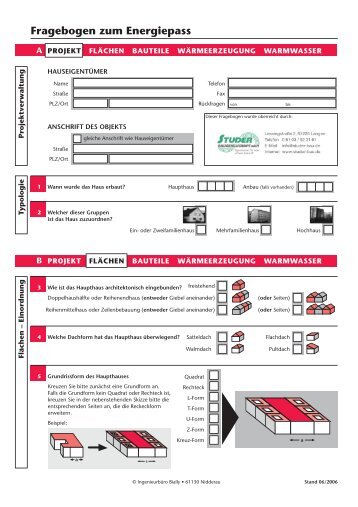 Fragebogen zum Energiepass - Studer Bau