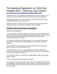 Child Care Chapter 3270 - Carnegie Mellon University