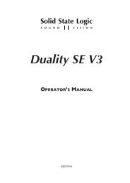 Duality SE Operator's Manual - Solid State Logic