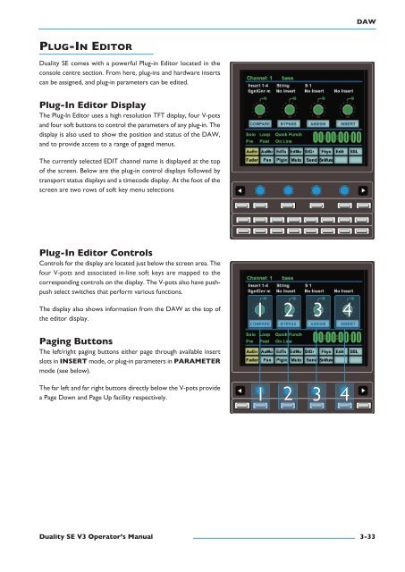 Duality SE Operator's Manual - Solid State Logic