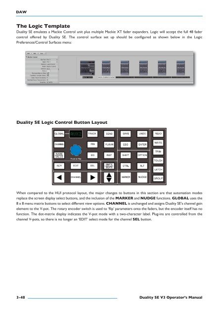 Duality SE Operator's Manual - Solid State Logic