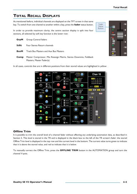 Duality SE Operator's Manual - Solid State Logic