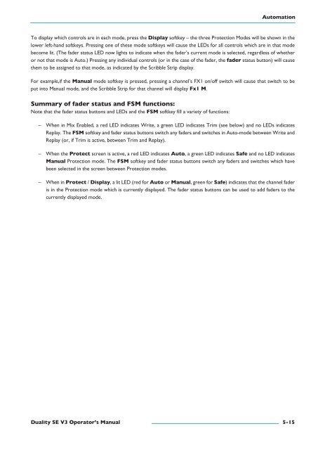 Duality SE Operator's Manual - Solid State Logic