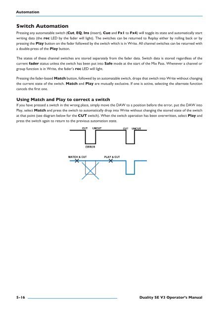 Duality SE Operator's Manual - Solid State Logic