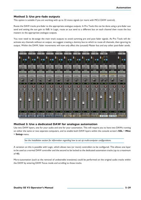 Duality SE Operator's Manual - Solid State Logic