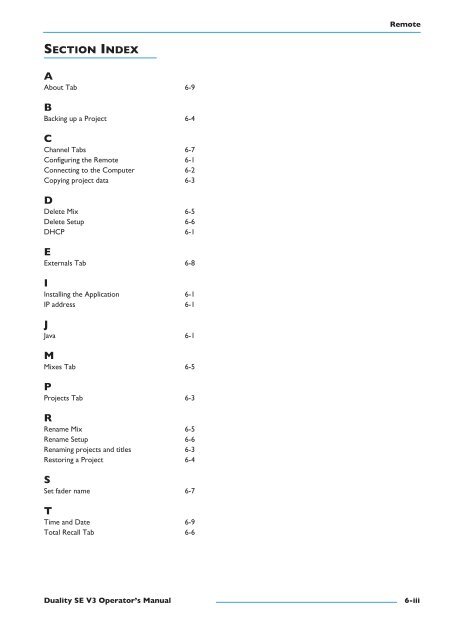 Duality SE Operator's Manual - Solid State Logic