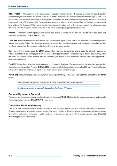 Duality SE Operator's Manual - Solid State Logic