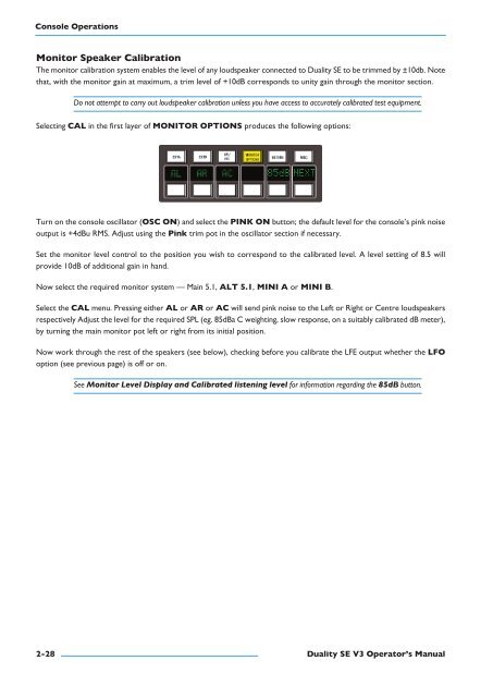 Duality SE Operator's Manual - Solid State Logic