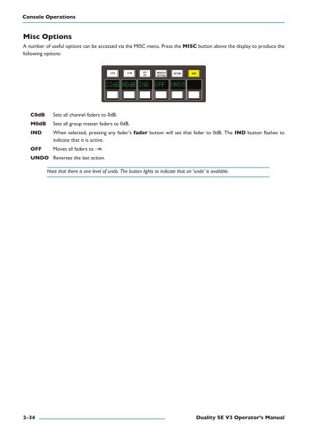 Duality SE Operator's Manual - Solid State Logic