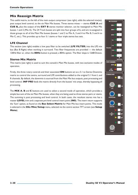 Duality SE Operator's Manual - Solid State Logic