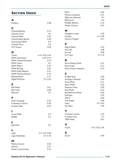 Duality SE Operator's Manual - Solid State Logic