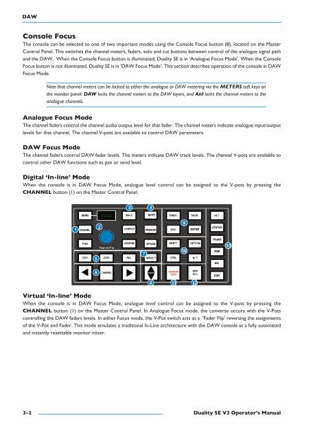 Duality SE Operator's Manual - Solid State Logic