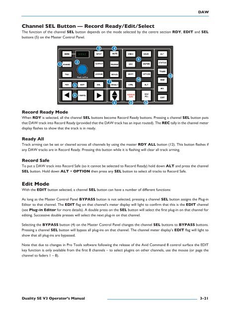 Duality SE Operator's Manual - Solid State Logic