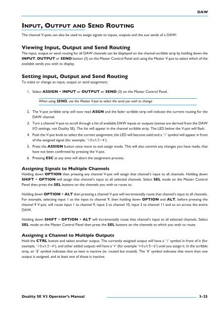 Duality SE Operator's Manual - Solid State Logic