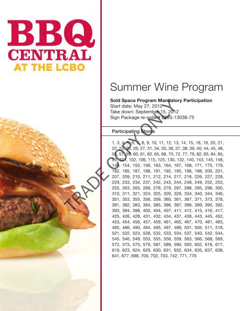 Marketing & Product Guide P6: BBQ Central At the LCBO August 19